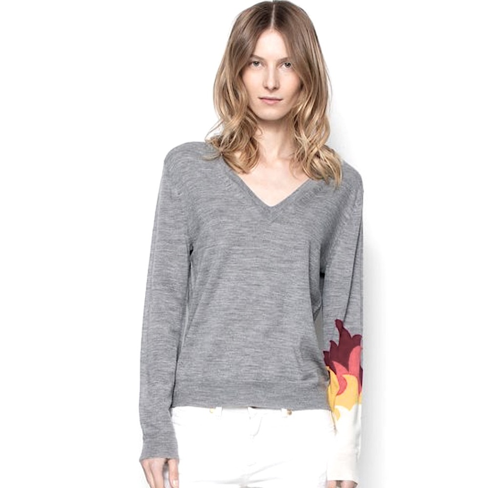 Zadig & Voltaire - Ready Bis Intarsia Knit Flame Merino Wool Sweater Size Small - Picture 16 of 16